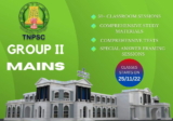 TNPSC Group2 Mains Classes starts on 21st November 2022
